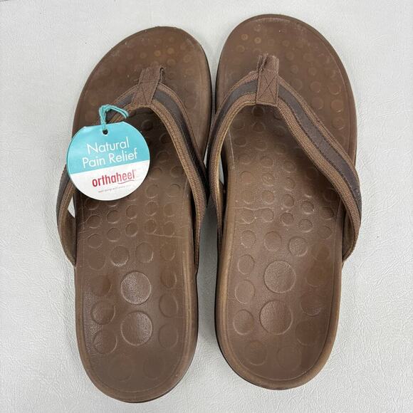 Orthaheel Flip Flop Sandals Womens Size 9 Brown Thong Orthotic Support - Picture 3 of 11